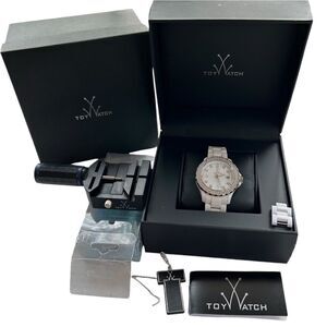 ToyWatch Plasteramic White Diamond Wristwatch 2011 With Watch Tool & orig‎ Boxes